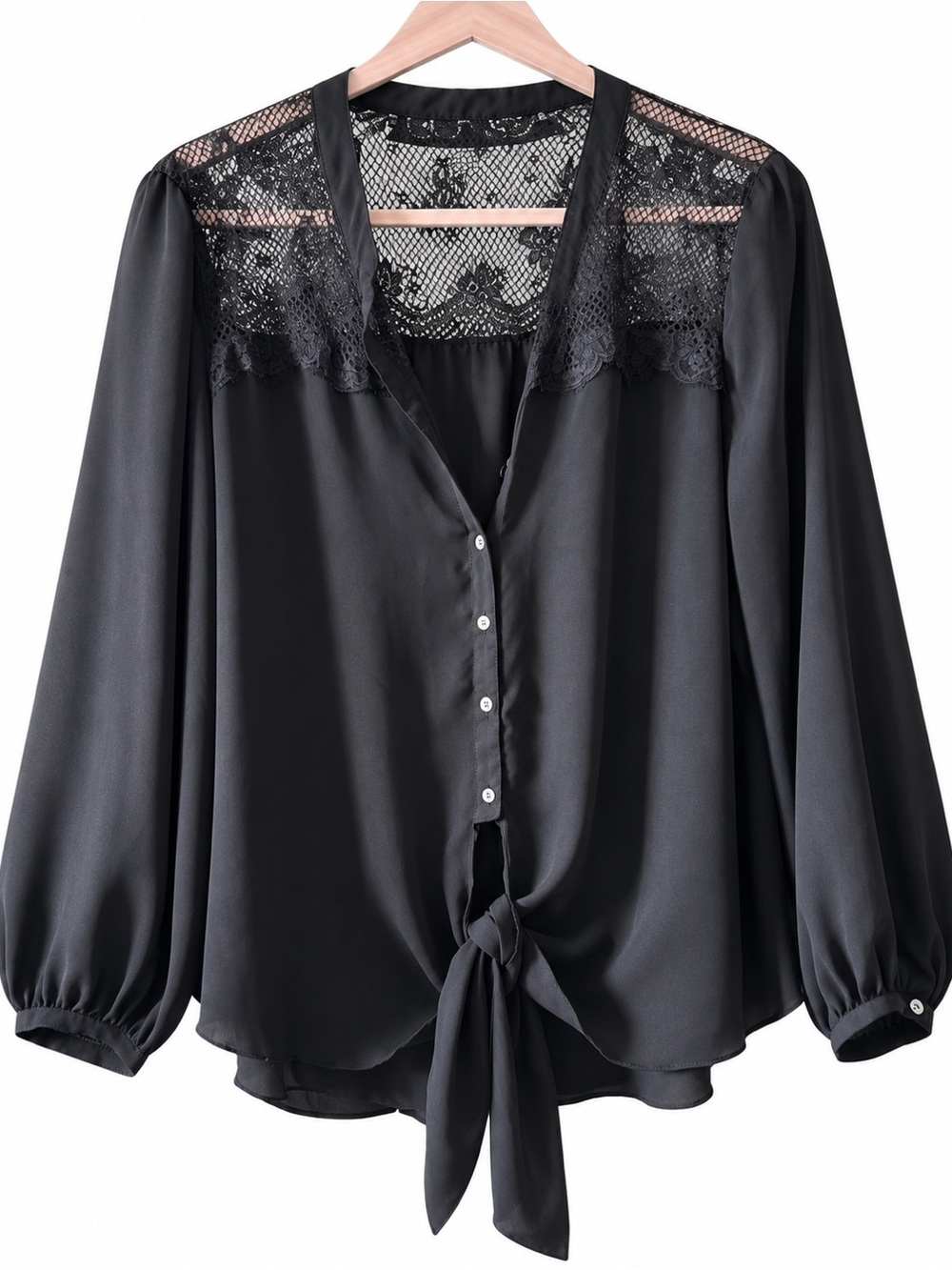 Long sleeve tie waist blouse size xl - Picture 1 of 7
